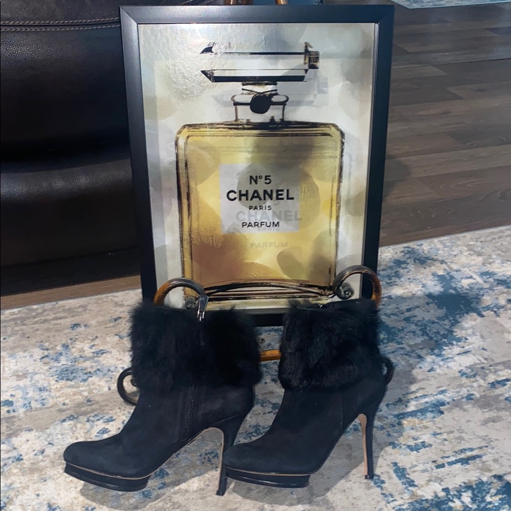 BCBGMaxAzria Black Ankle Boots with Stiletto Heel